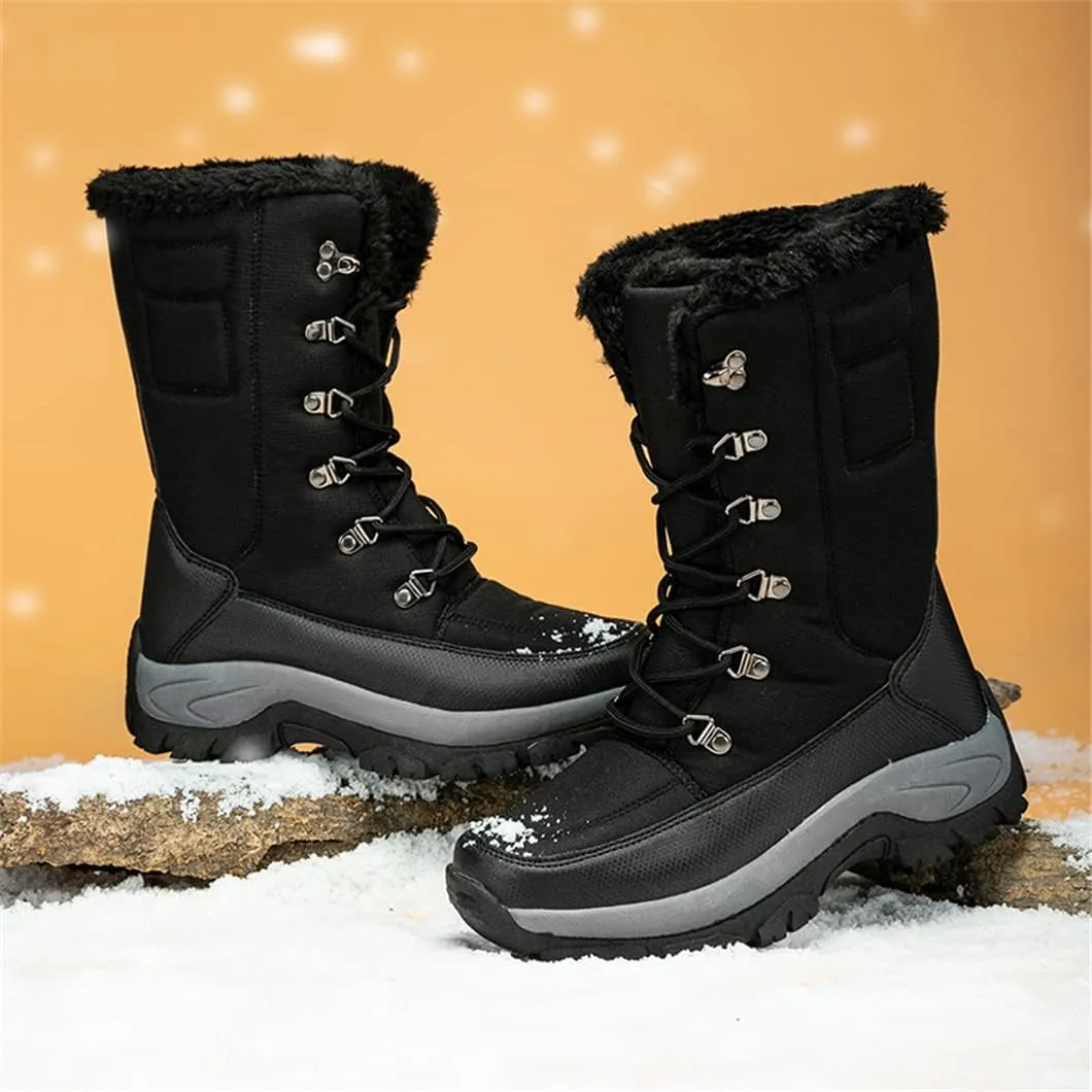 Women High Top Hiking Snow Boots Anti-Slip Womens Shoes Outdoor Climbing Trekking Shoes Plush Cotton Shoes