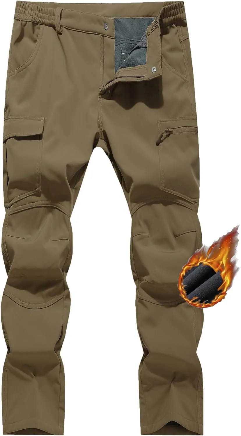 Women's Fleece Lined Waterproof Hiking Pants Insulated Softshell Warm Outdoor Winter Snow Ski Pants