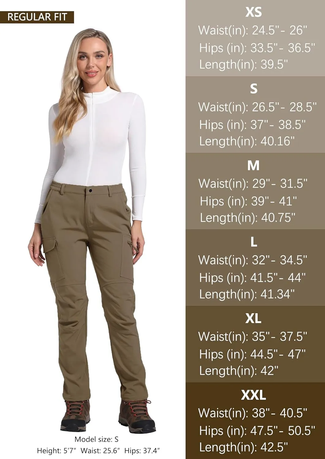 Women's Fleece Lined Waterproof Hiking Pants Insulated Softshell Warm Outdoor Winter Snow Ski Pants