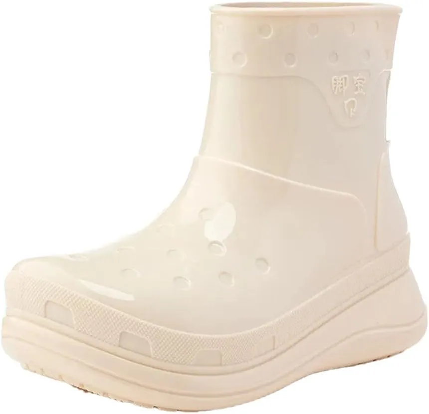 Women's Rain Boots Anti-Slip Mid-Calf Water Shoes For Work Fishing Trekking Crossing River