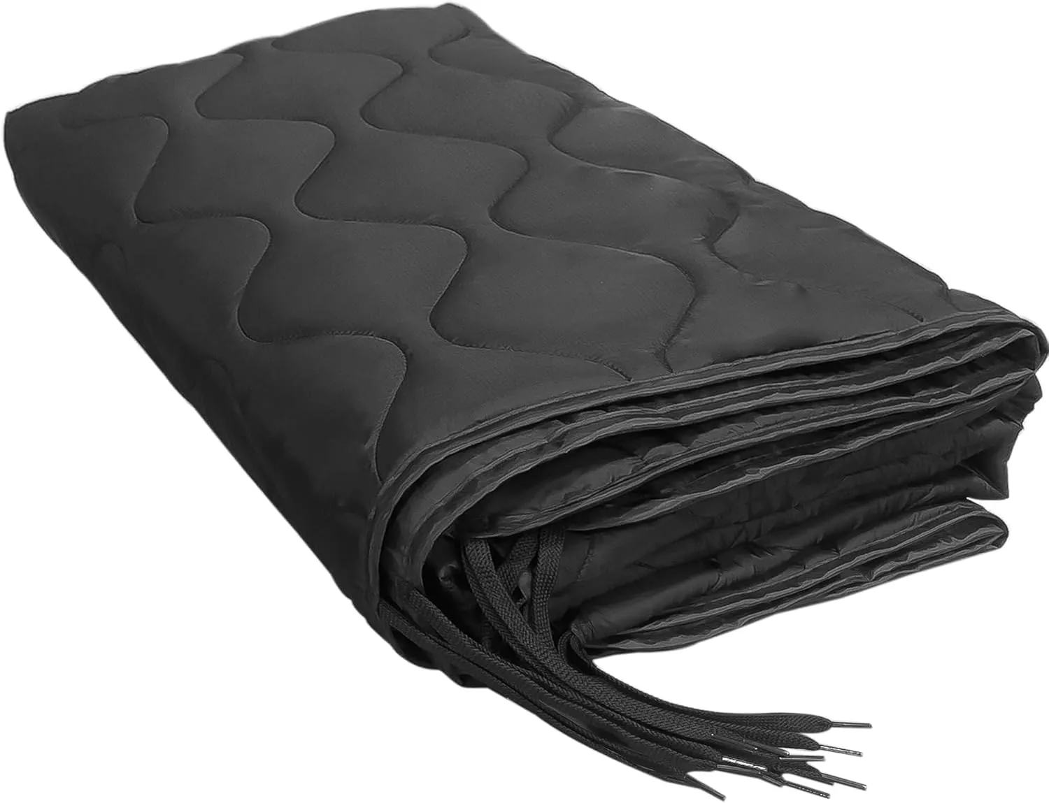 Woobie Blanket, Thermal Insulated Military Poncho Liner, Water-Resistant, Portable, Insulation, for Hiking, Survival with Compression Carry Bag (Black)