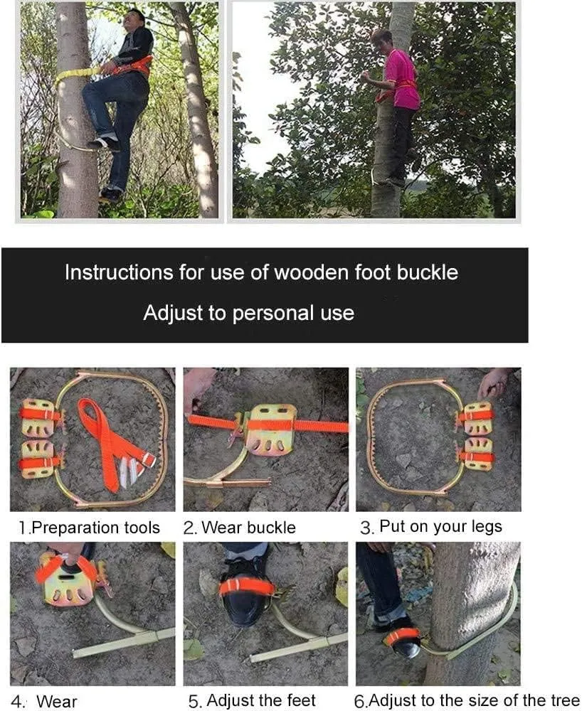 Wooden Pole Foot Buckle, crampons Climbing Trees,Tree Climbing Tool Pole Climbing Spike Stainless Steel Climbing Tree Shoes for Hunting Grab Dig Bird Nest Picking Fruit,300Model