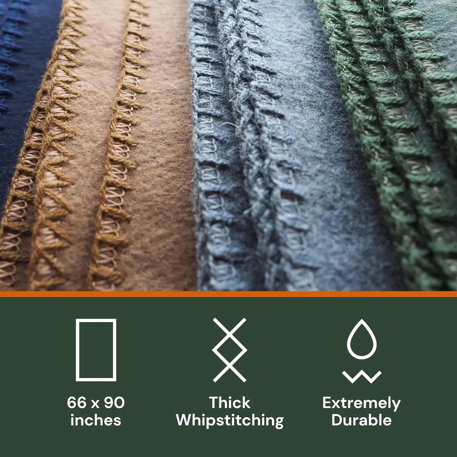 Woolly Mammoth Woolen Co. | Extra Large Merino Wool Camp Blanket | Perfect Outdoor Gear | Bedroll for Bushcraft, Camping, Trekking, Hiking, Survival, or Throw Blanket at the Cabin (Gray), 66" x 90"