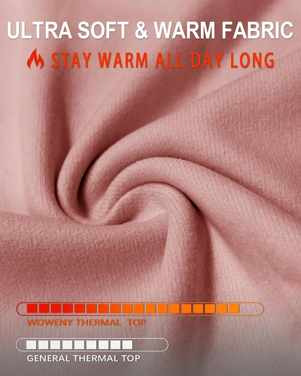 WOWENY Women's V Neck Long Sleeve Thermal Shirts Fleece Pullover Top Soft Base Layer Undershirts Basic Cold Weather