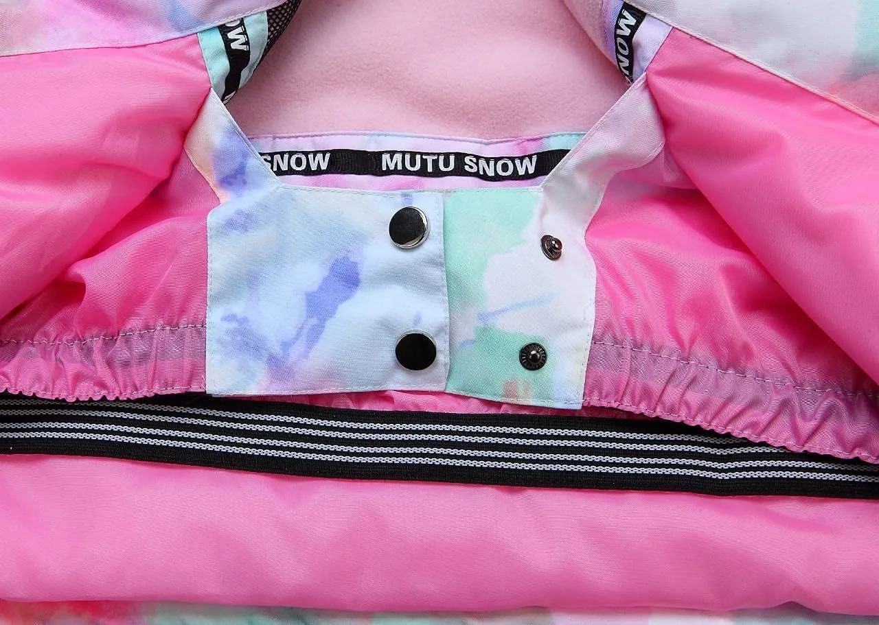 WOWULOVELY Girl's Winter Skisuit Thicken Warm Hooded Snowsuit Toddler Ski Jacket Pants Set