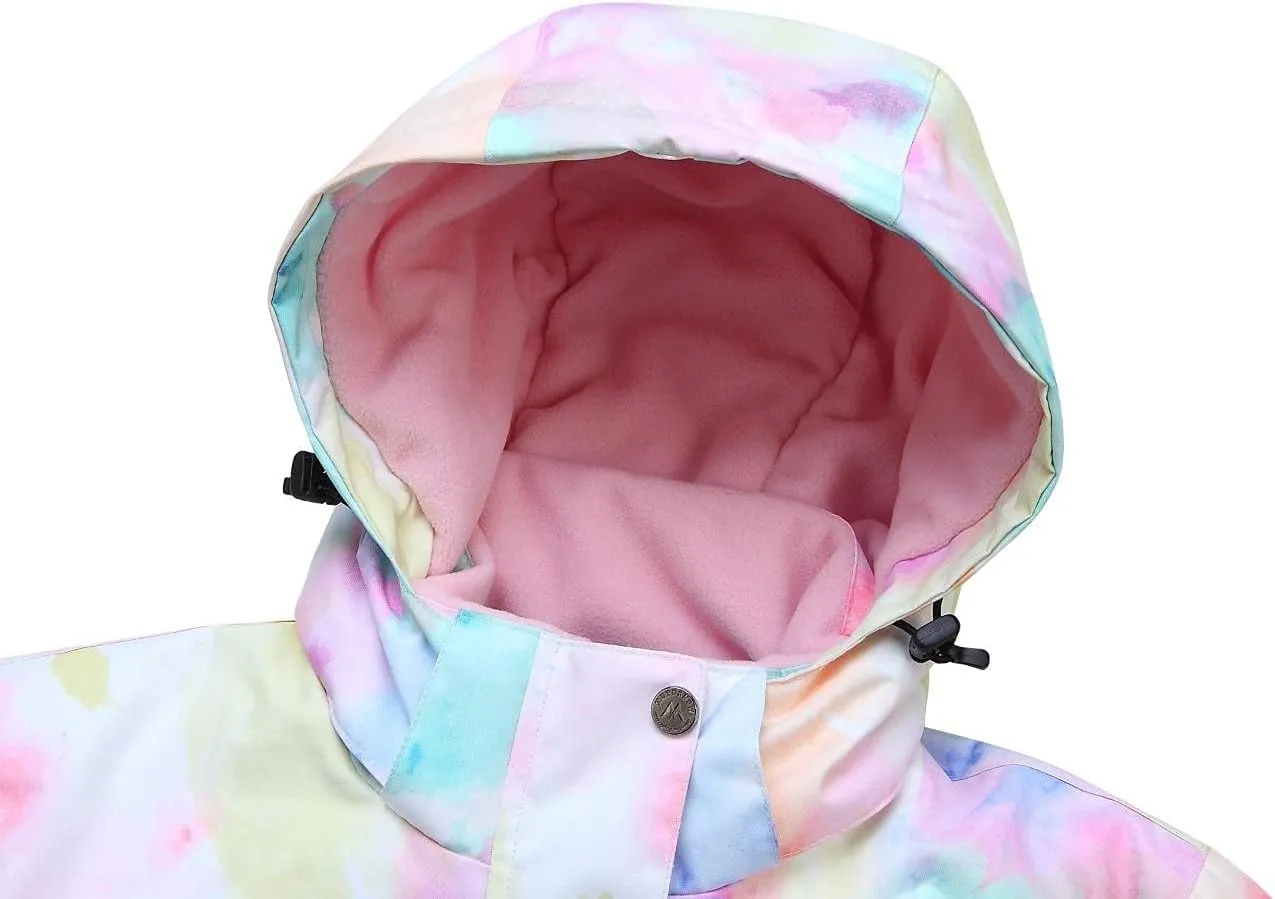 WOWULOVELY Girl's Winter Skisuit Thicken Warm Hooded Snowsuit Toddler Ski Jacket Pants Set