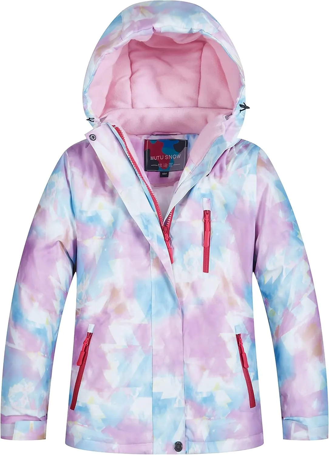 WOWULOVELY Girl's Winter Skisuit Thicken Warm Hooded Snowsuit Toddler Ski Jacket Pants Set