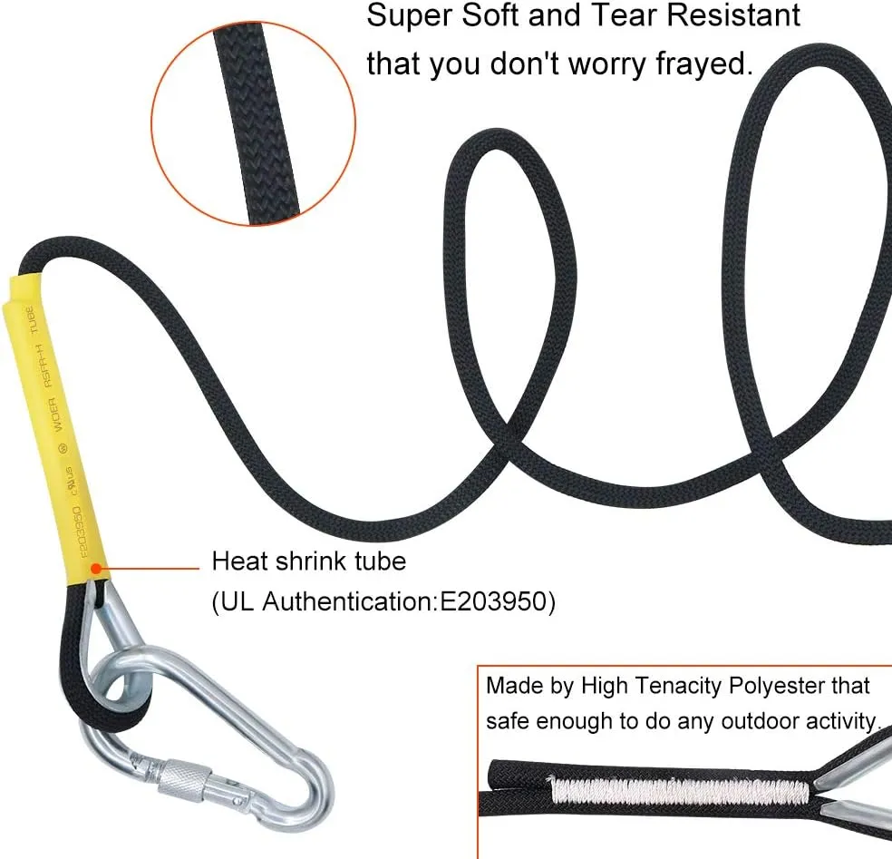 X XBEN Outdoor Climbing Rope 10M(32ft) 20M(64ft) 30M(96ft) 50M(160ft) 70M(230ft) 152M(500FT) 352M(1000FT) Static Rock Climbing Rope for Escape Rope Ice Climbing Equipment Fire Rescue Parachute