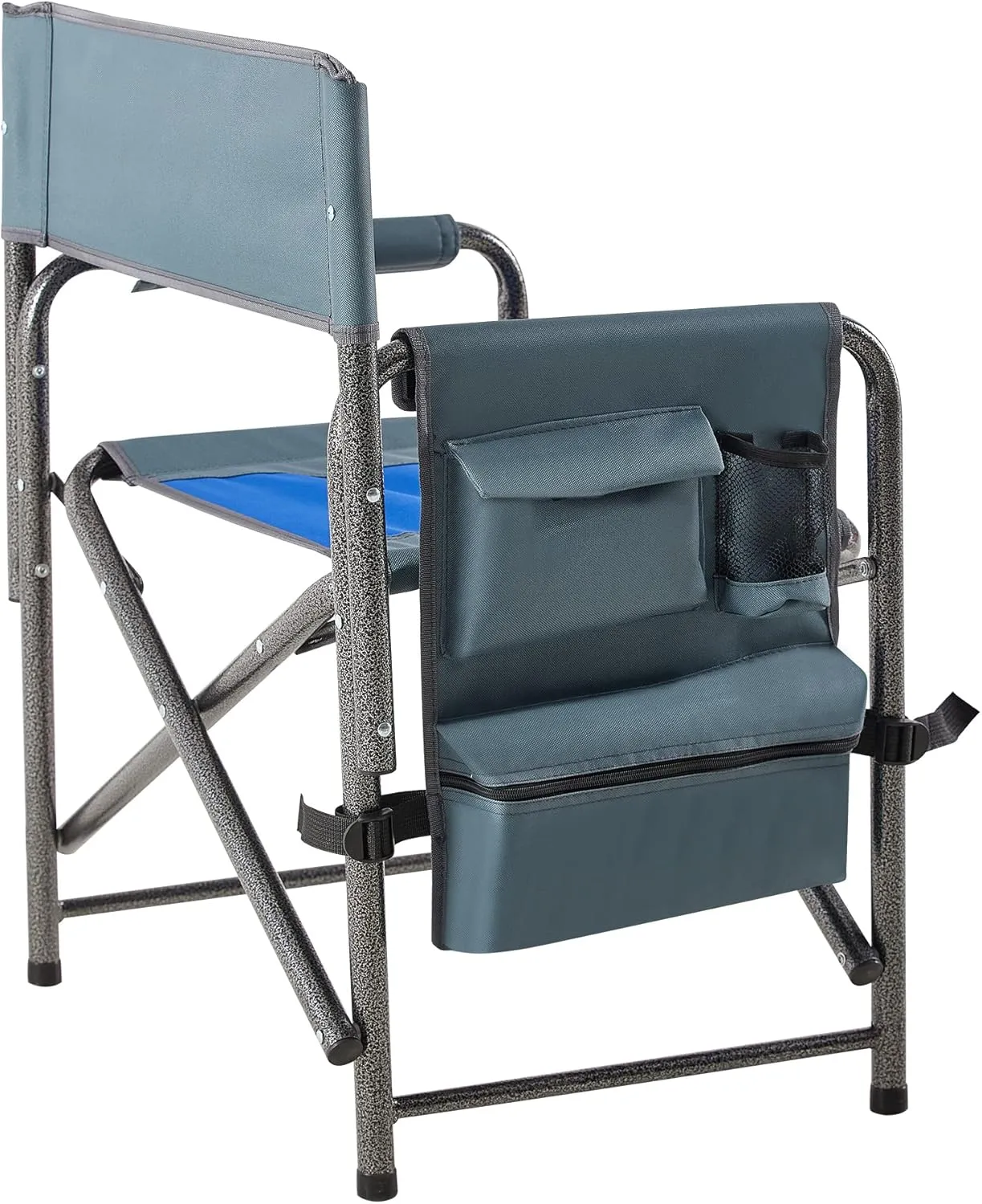 XXL Oversized Folding Camping Chair, Portable Directors Chair with Side Table & Storage Pocket, Lawn Chairs for Fishing,Trip,Picnic,Lawn,Concert Outdoor, 2 PCS Blue