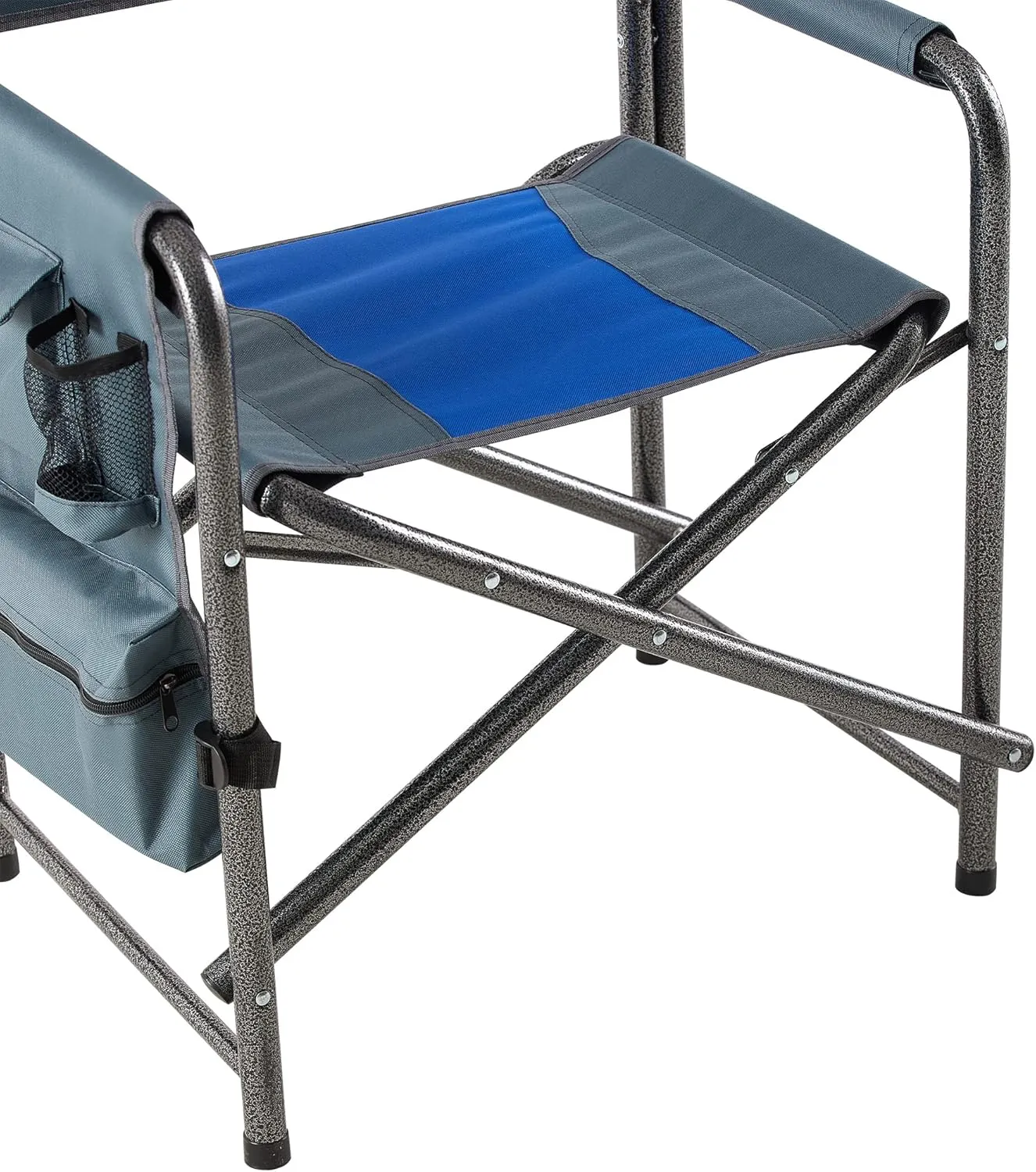 XXL Oversized Folding Camping Chair, Portable Directors Chair with Side Table & Storage Pocket, Lawn Chairs for Fishing,Trip,Picnic,Lawn,Concert Outdoor, 2 PCS Blue