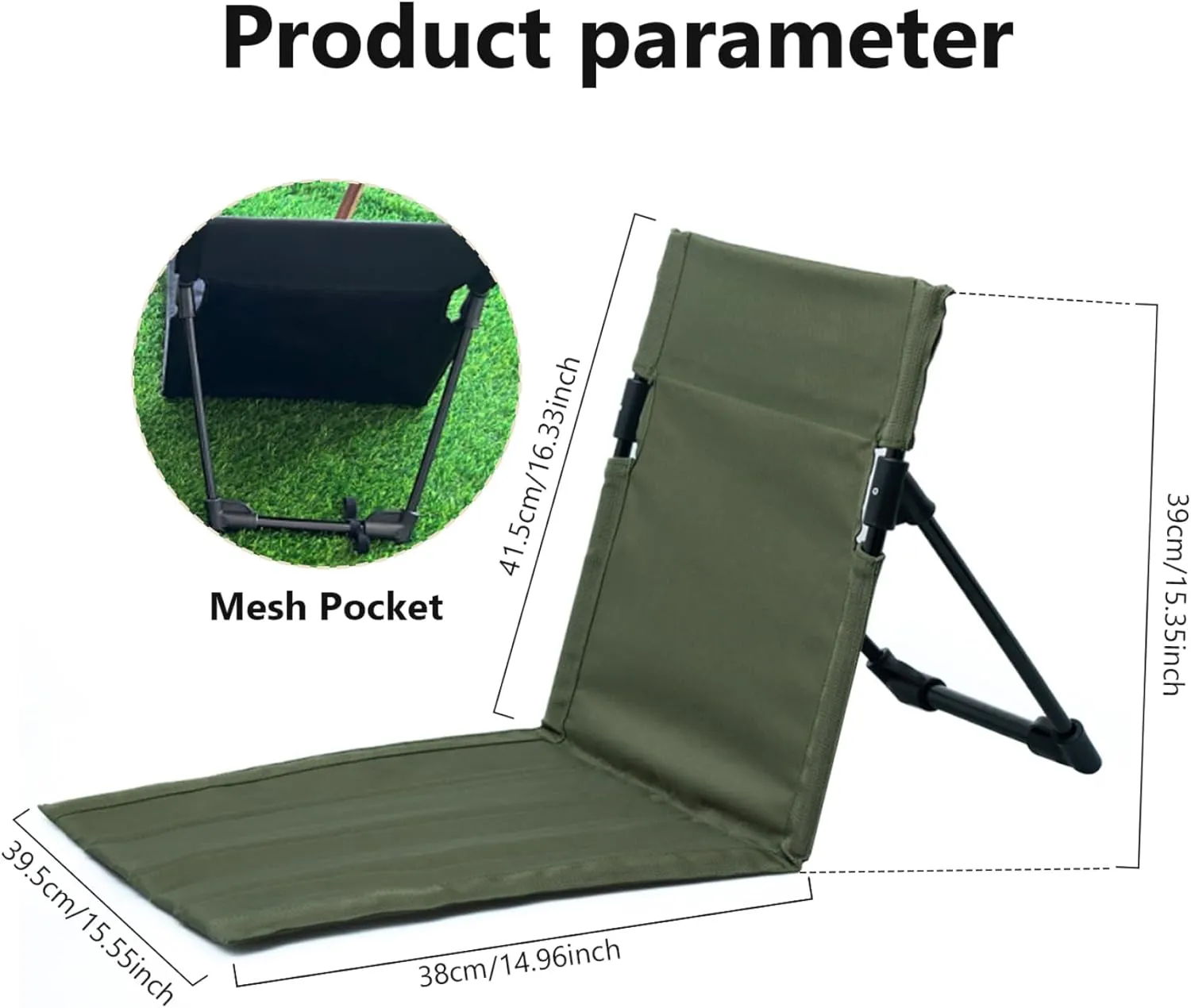 Yeory Beach Lounge Chair Folding Beach Chair Breathable Stable Portable Beach Chair with Sponge Filling & Mesh Pocket Lightweight Soft Sturdy Folding Floor Chair for Fishing, Barbecues, Hiking, (