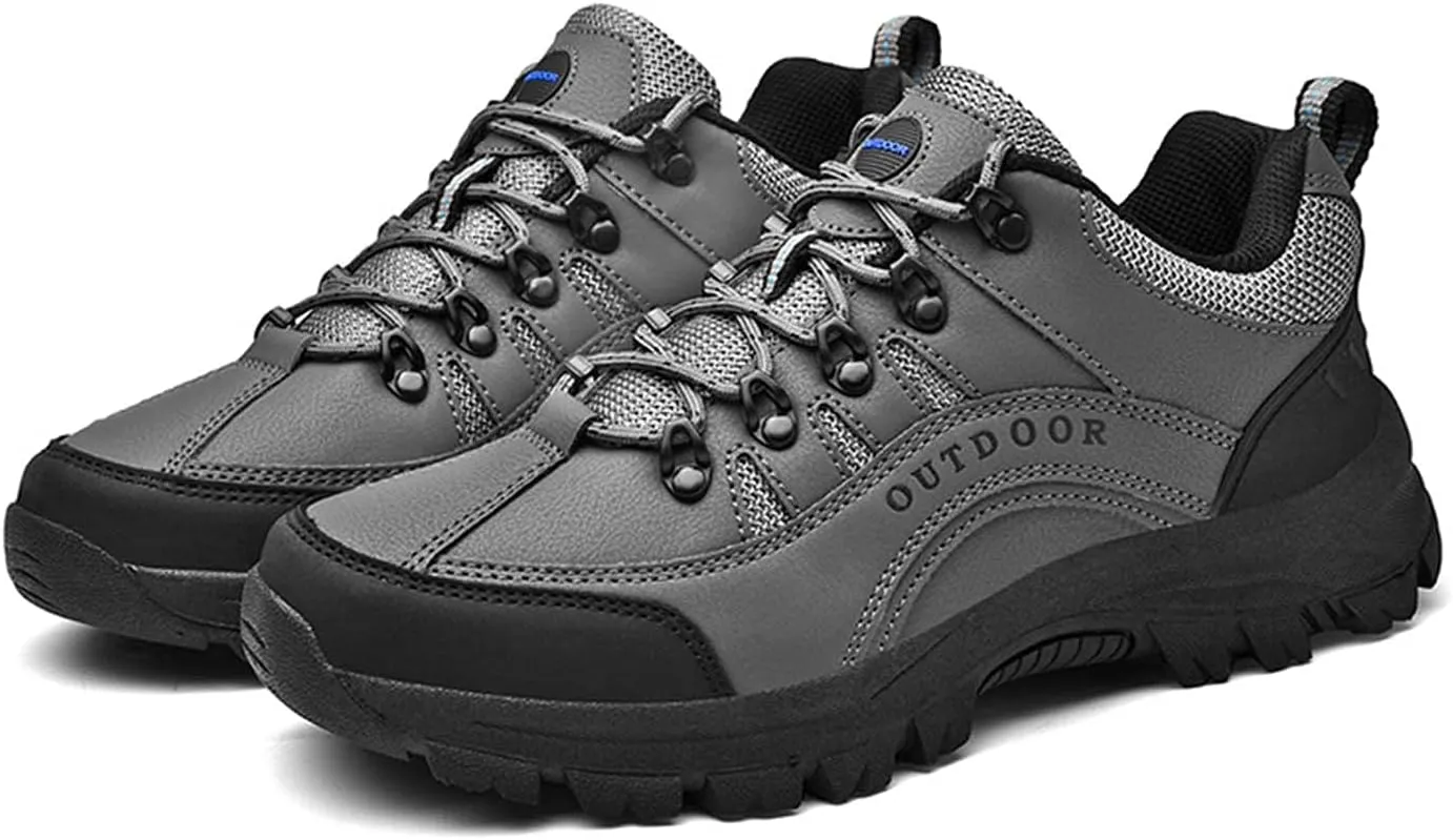 YUKTOPA Men's Waterproof Hiking Shoes Breathable Anti Slip Ankle Booties Durable Hiking Trekking Trails Shoes