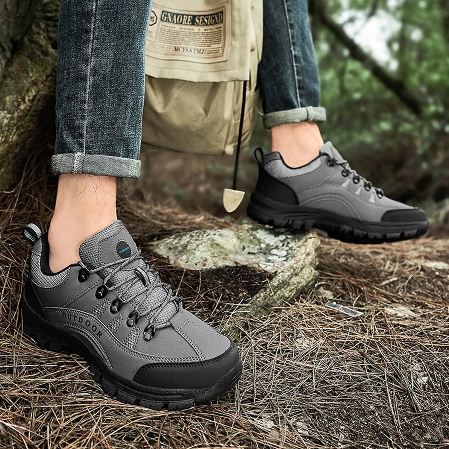 YUKTOPA Men's Waterproof Hiking Shoes Breathable Anti Slip Ankle Booties Durable Hiking Trekking Trails Shoes
