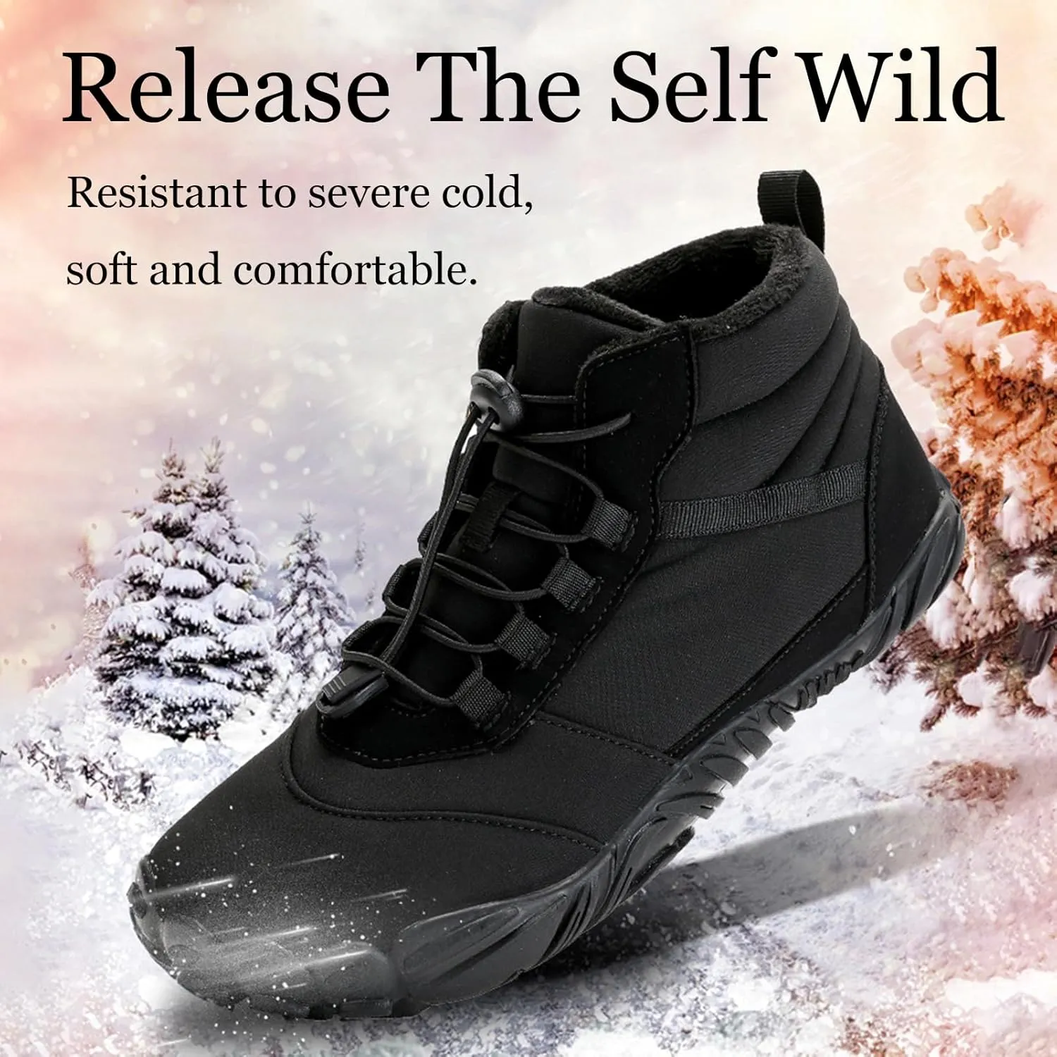Zeberfi Men Women Warm Lined Snow Boots Winter Trekking Anti-Slip Waterproof Backpacking Boots for Unisex Casual Lightweight Outdoor Hiking Ankle Boot