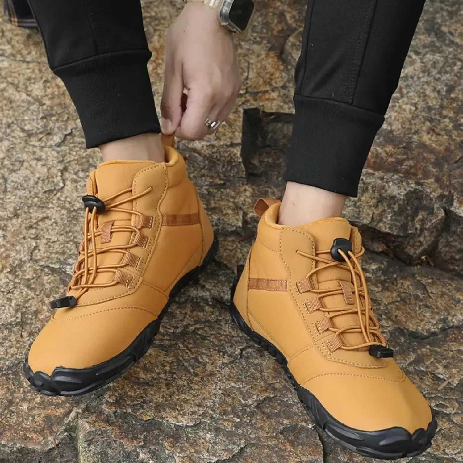 Zeberfi Men Women Warm Lined Snow Boots Winter Trekking Anti-Slip Waterproof Backpacking Boots for Unisex Casual Lightweight Outdoor Hiking Ankle Boot