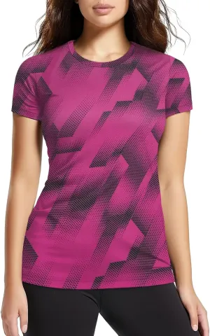 Zengjo Womens Workout Shirts Short Sleeve Quick Dry Athletic Running Yoga Exercise Tops Crewneck Activewear Tees Fitted