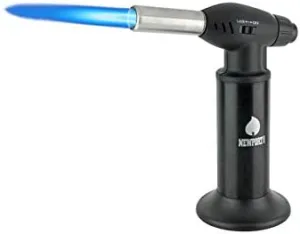 ZERO Jumbo Series 10" Butane Torch Refillable Kitchen Torch Lighter with Safety Lock and Adjustable Flame for Desserts, Creme Brulee, BBQ and Baking, Bartending (Black)