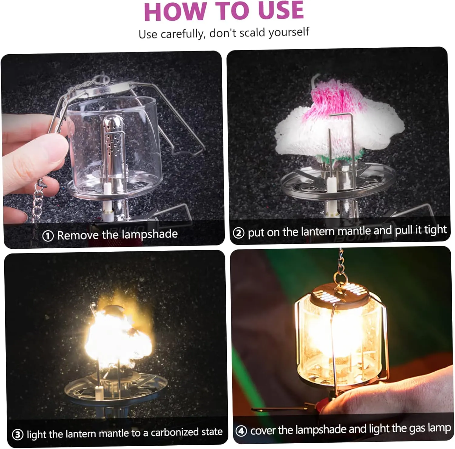Zerodeko 4sets Oil Lamp Bulk Pack Kerosene Lamp Mantles Non- for Outdoor Gas Lighting Camping 10pcs*4