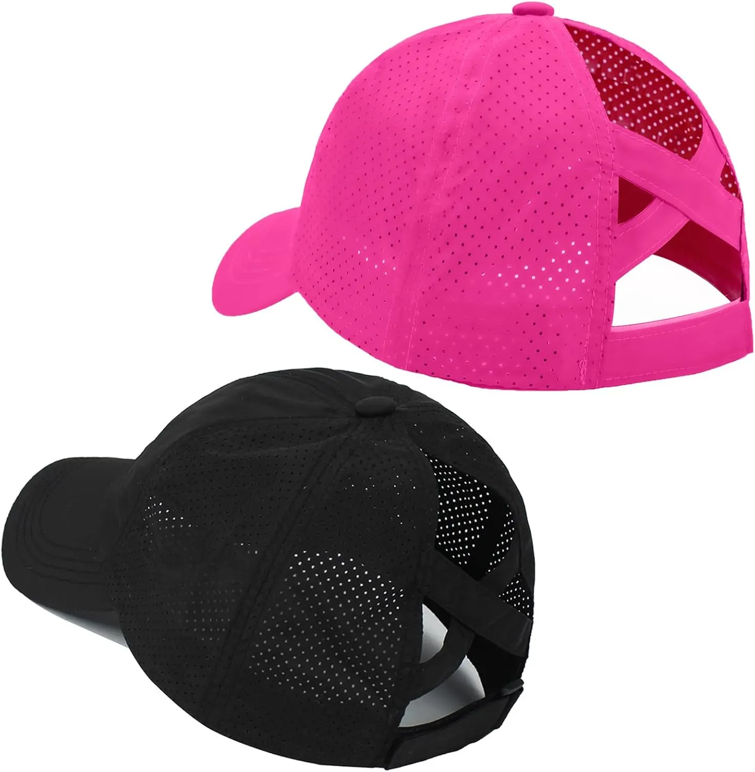 ZTL Women's High Ponytail Baseball Cap Performance Running Hat Quick Dry Mesh Sports Cap Unstructured Dad Trucker Hats