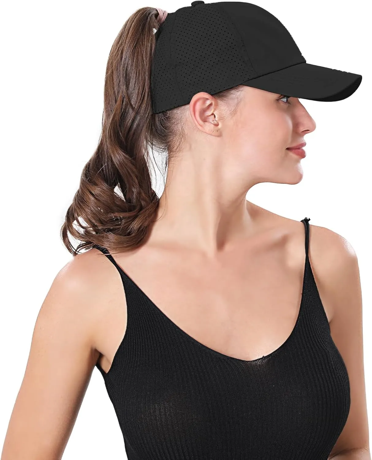 ZTL Women's High Ponytail Baseball Cap Performance Running Hat Quick Dry Mesh Sports Cap Unstructured Dad Trucker Hats