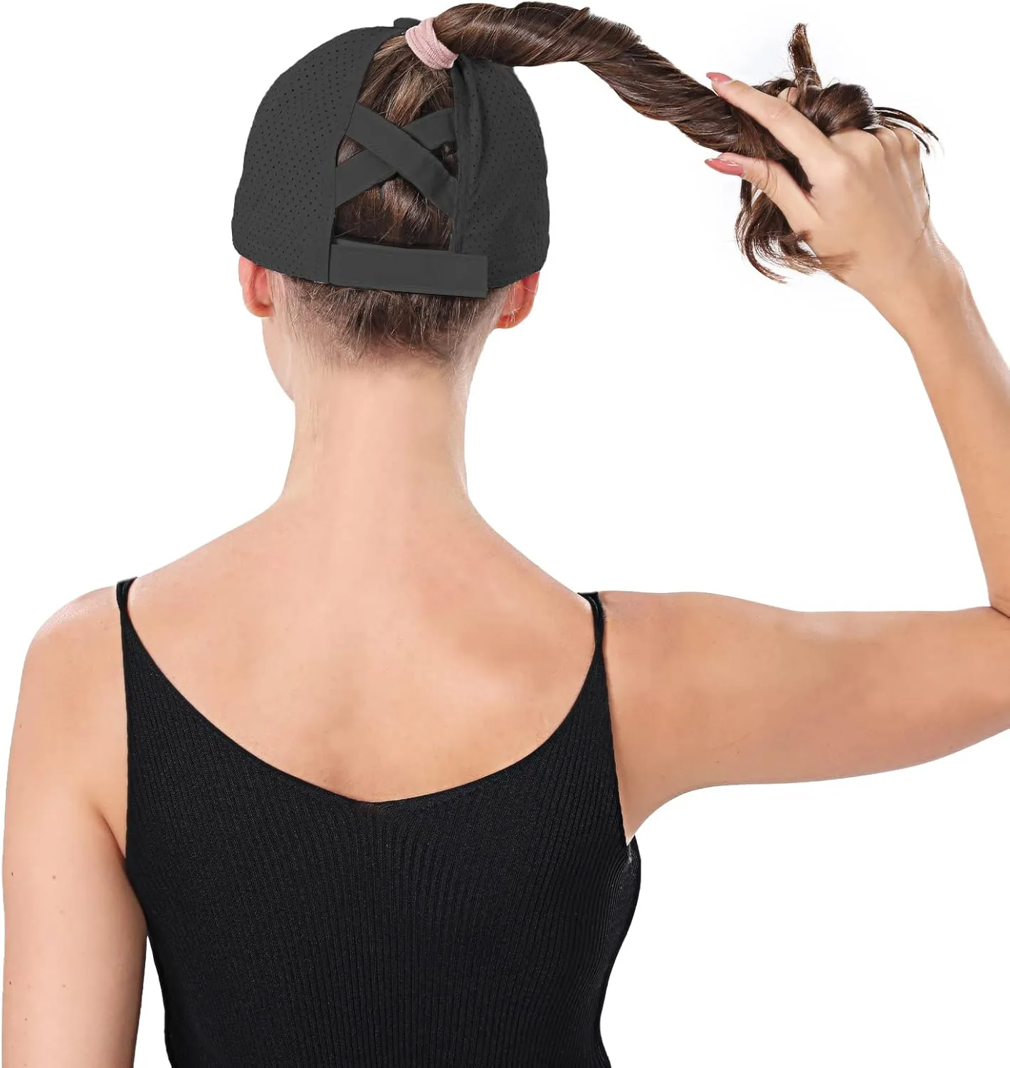 ZTL Women's High Ponytail Baseball Cap Performance Running Hat Quick Dry Mesh Sports Cap Unstructured Dad Trucker Hats