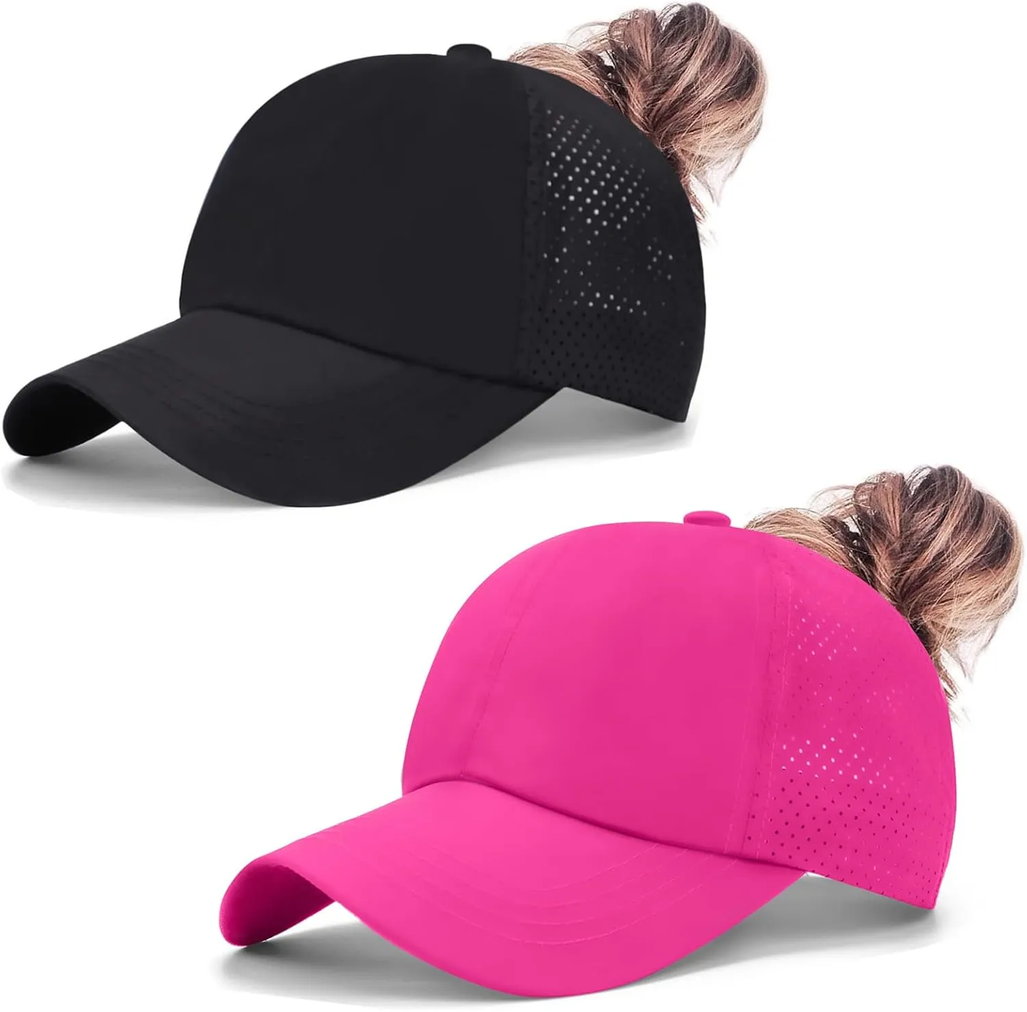ZTL Women's High Ponytail Baseball Cap Performance Running Hat Quick Dry Mesh Sports Cap Unstructured Dad Trucker Hats