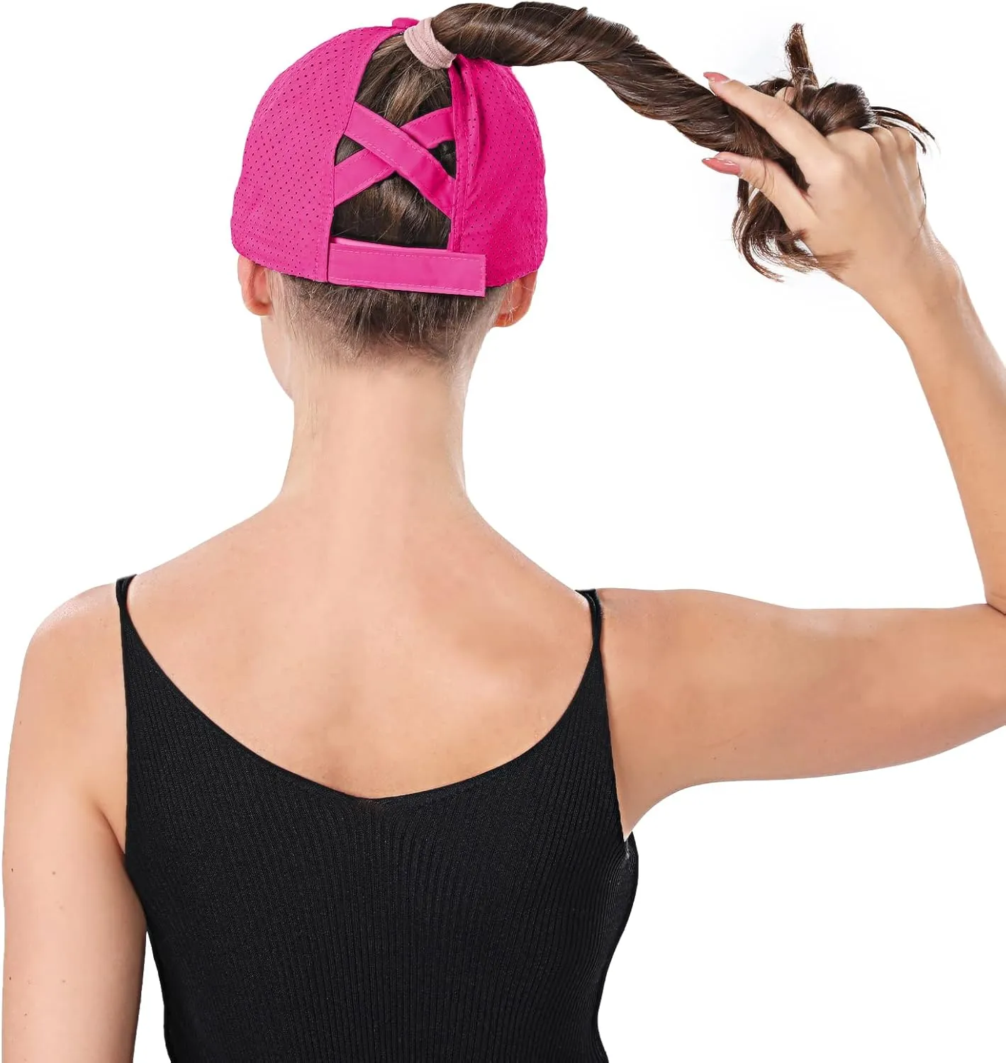 ZTL Women's High Ponytail Baseball Cap Performance Running Hat Quick Dry Mesh Sports Cap Unstructured Dad Trucker Hats