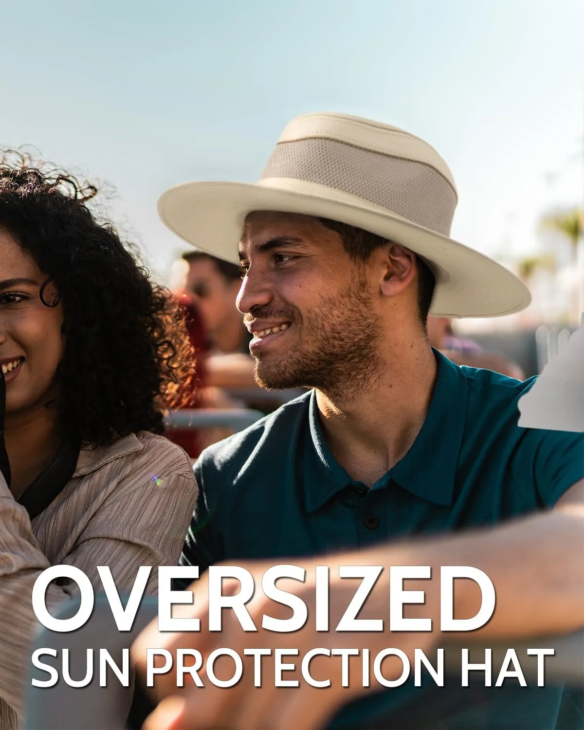 Zylioo XXL Oversize Safari Sun Hat with Wide Brim,Large Mesh Fishing Hat,Sun Protection Summer Hat for Hiking,Camping