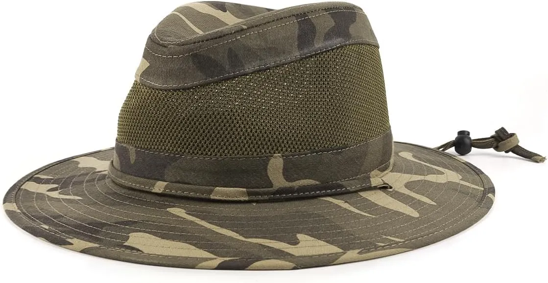 Zylioo XXL Oversize Safari Sun Hat with Wide Brim,Large Mesh Fishing Hat,Sun Protection Summer Hat for Hiking,Camping